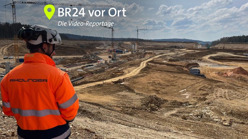 Blick über die Baustelle am Oberbecken des Pumpspeicherkraftwerks Happurg | Bild: BR/Michael Reiner Blick über die Baustelle am Oberbecken des Pumpspeicherkraftwerks Happurg