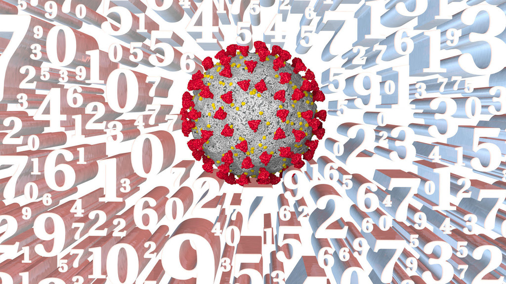 Modell Coronavirus vor vielen Zahlen