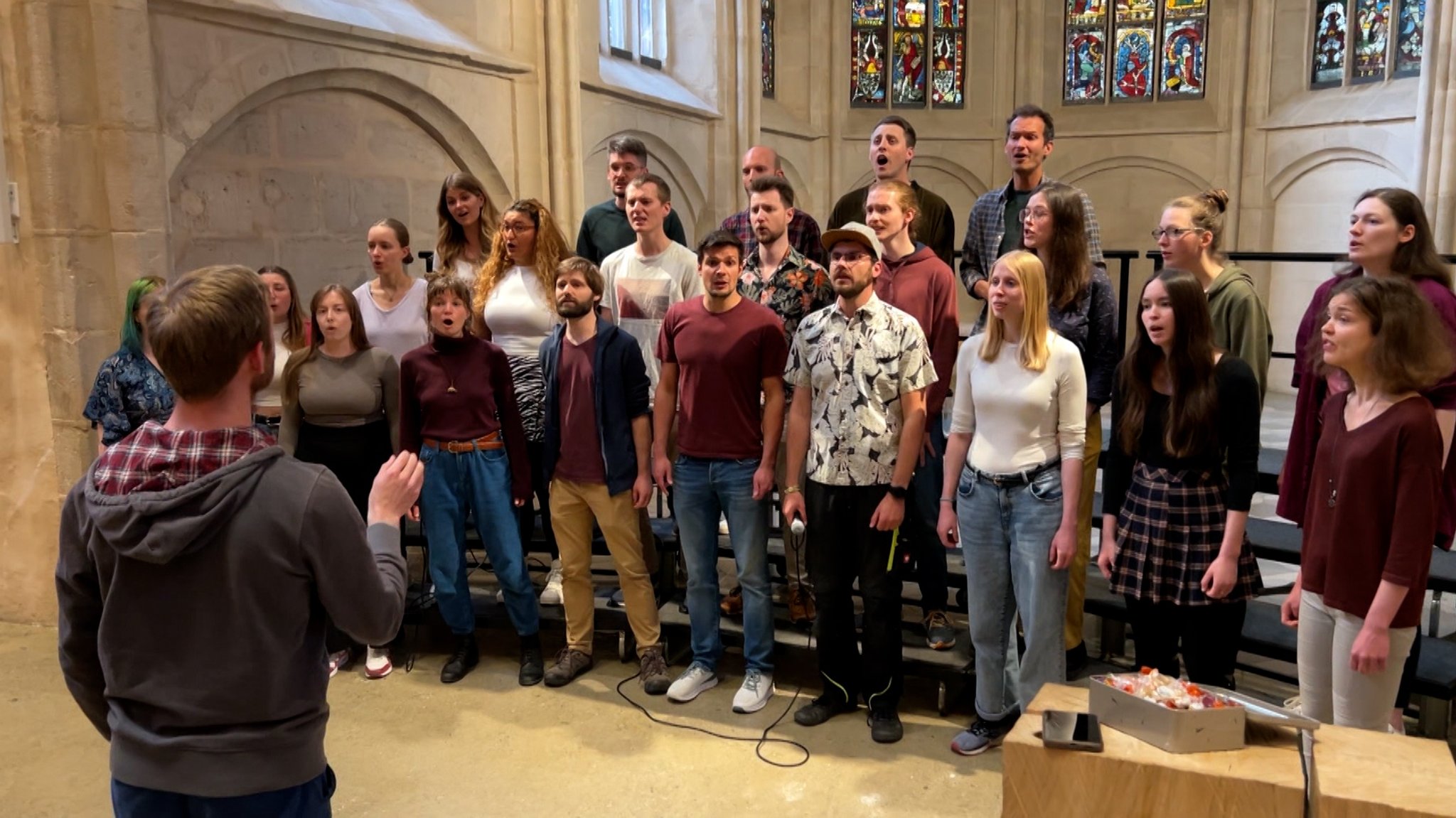 Der Nürnberger Chor "VocalChords" beim Üben.