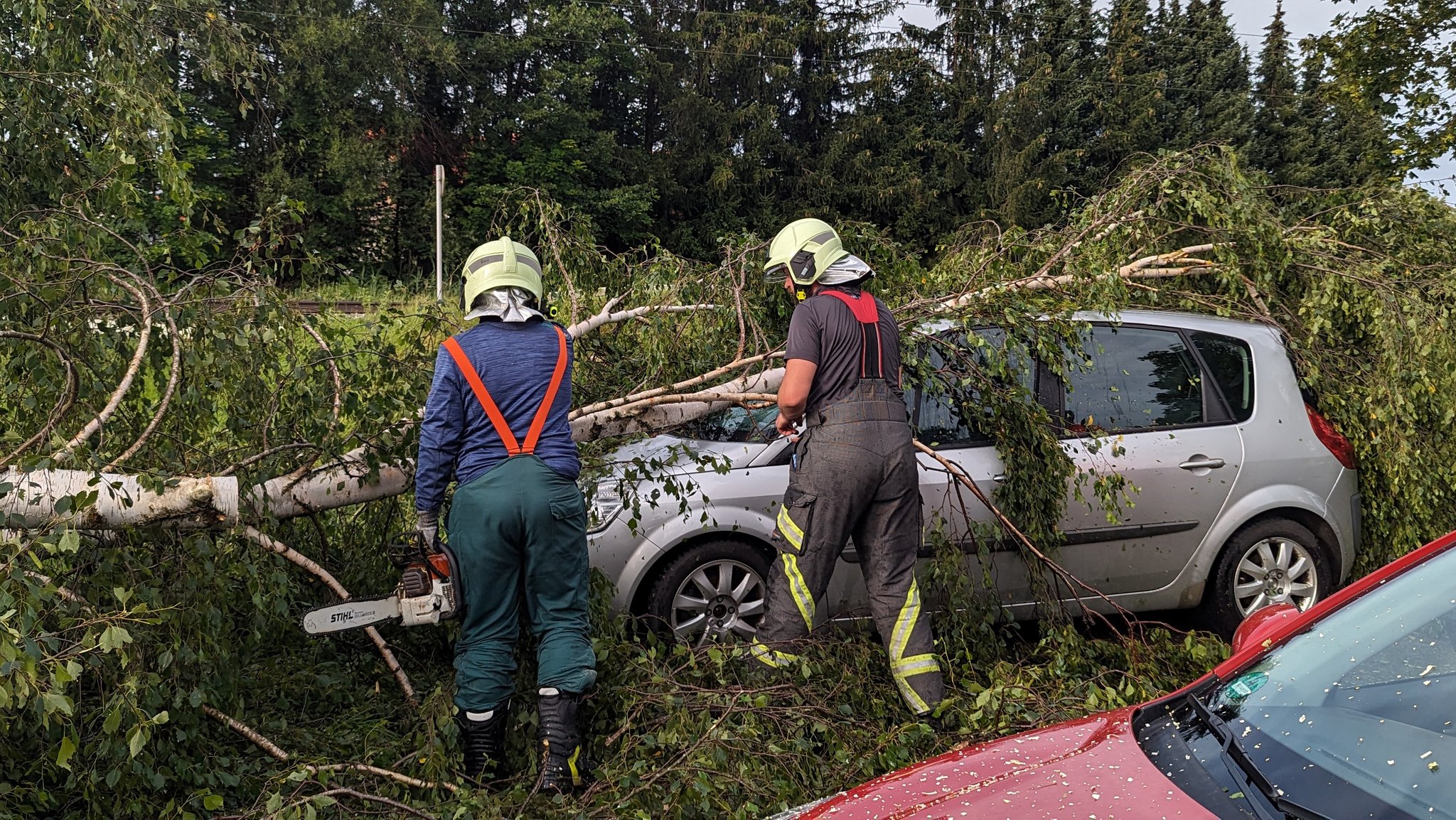 Feuerwehreinsatz am Chiemsee nach heftigen Gewittern und Starkregen