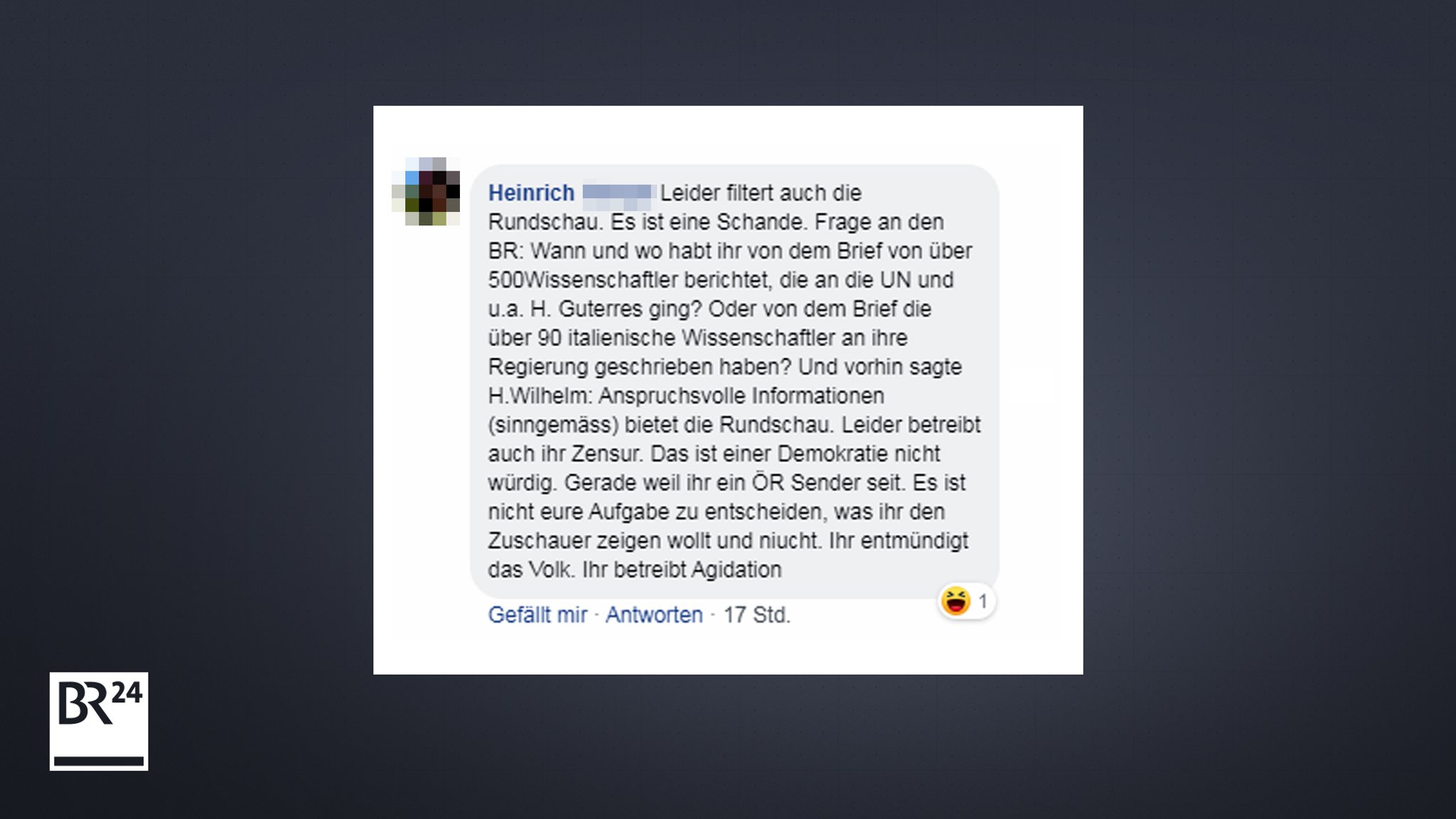 User-Kommentar auf Facebook