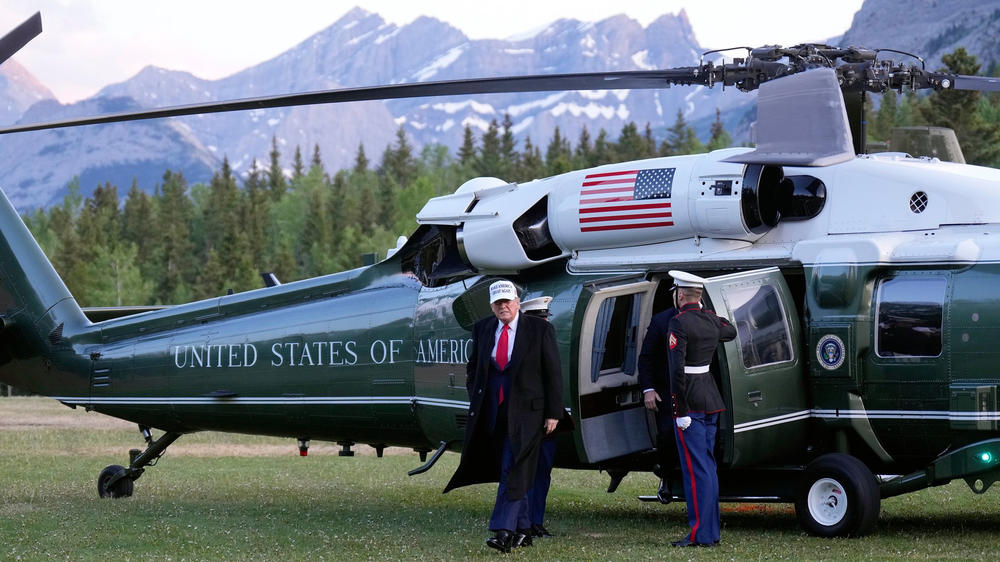 US-Präsident Donald Trump bei seiner Ankunft in Kananskis
