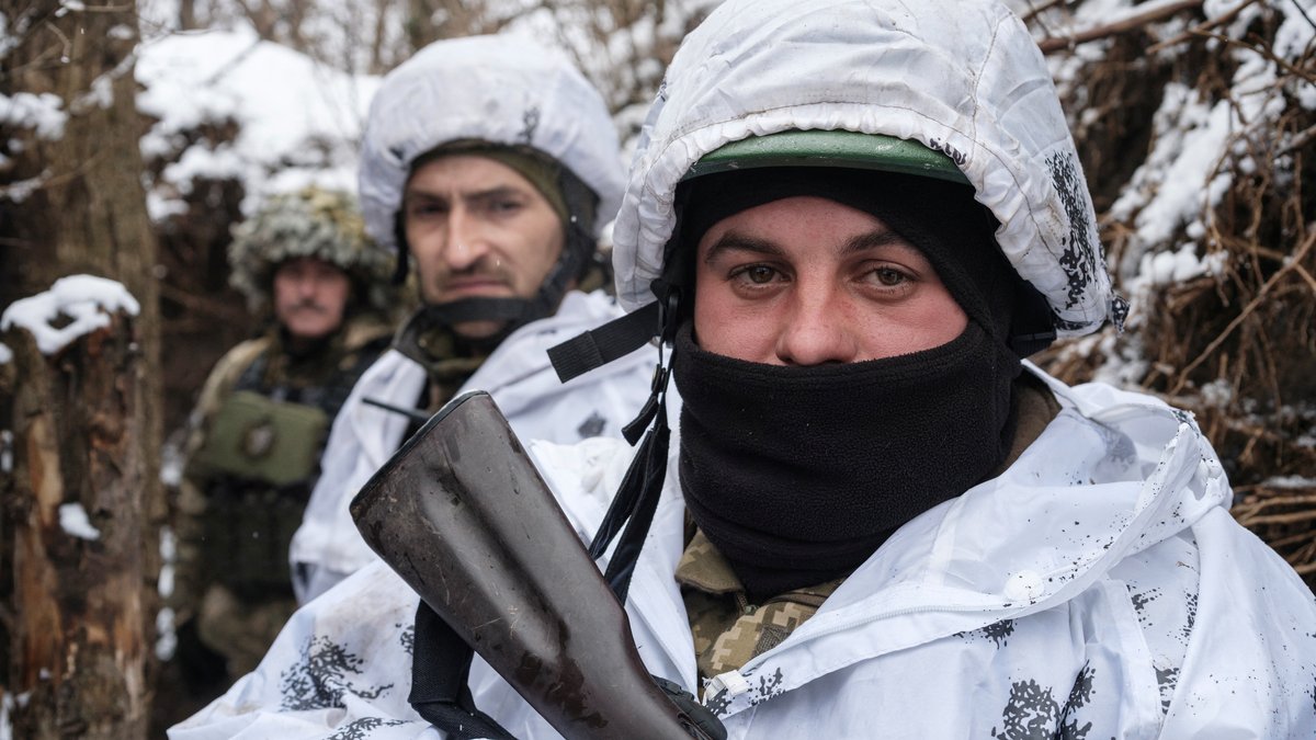Ukrainische Soldaten in der Region Donezk