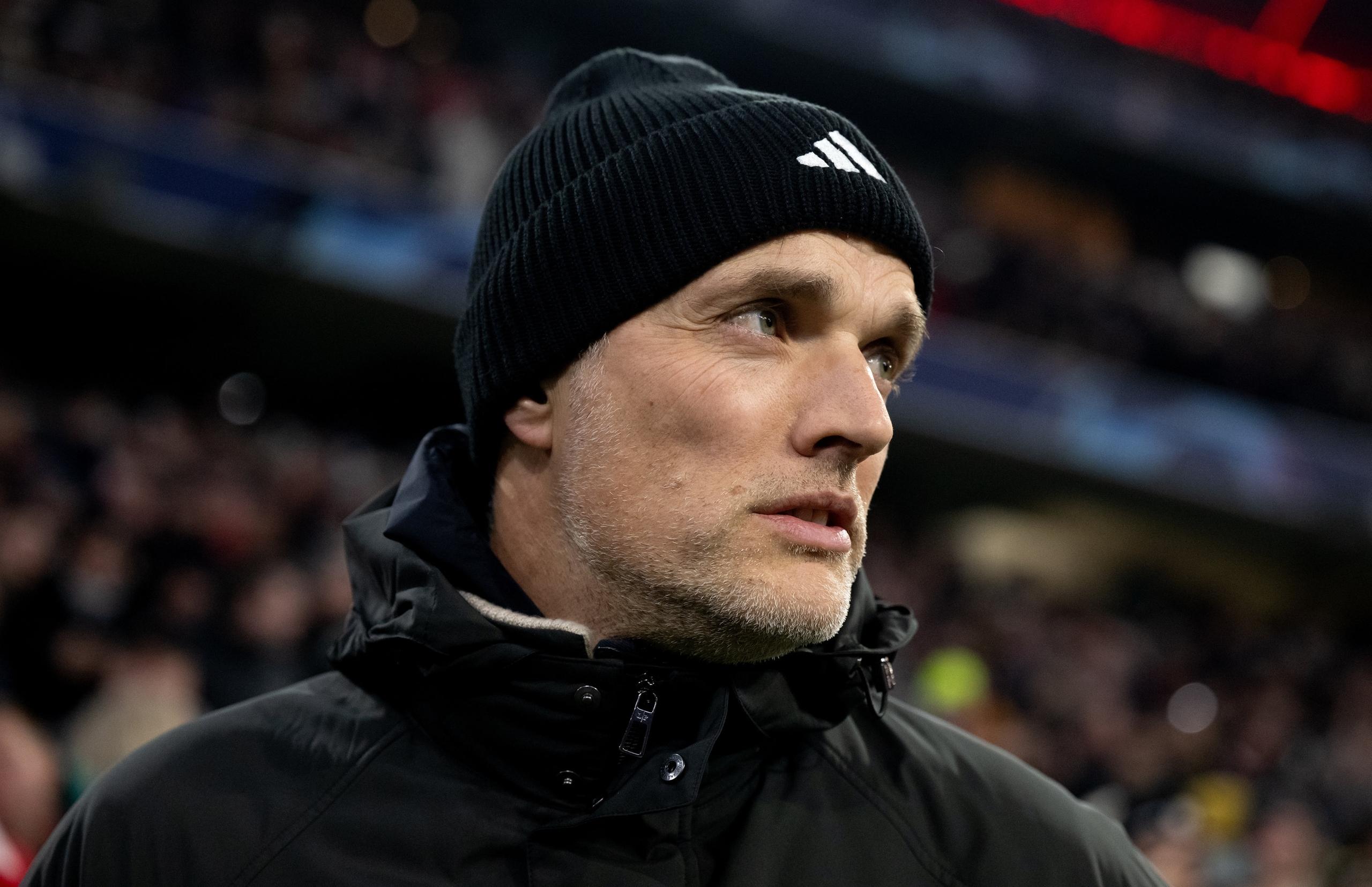 ARCHIV - 29.11.2023, Bayern, München: Fußball: Champions League, Bayern München - FC Kopenhagen, Gruppenphase, Gruppe A, 5. Spieltag in der Allianz Arena. Trainer Thomas Tuchel von München kommt vor dem Spiel in das Stadion. Sein Team spielt gegen Frankfurt. 