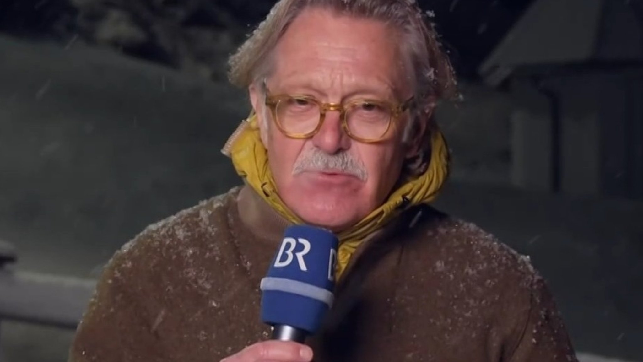 BR-Sportreporter Andreas Troll vor dem Slalom in Gurgl.