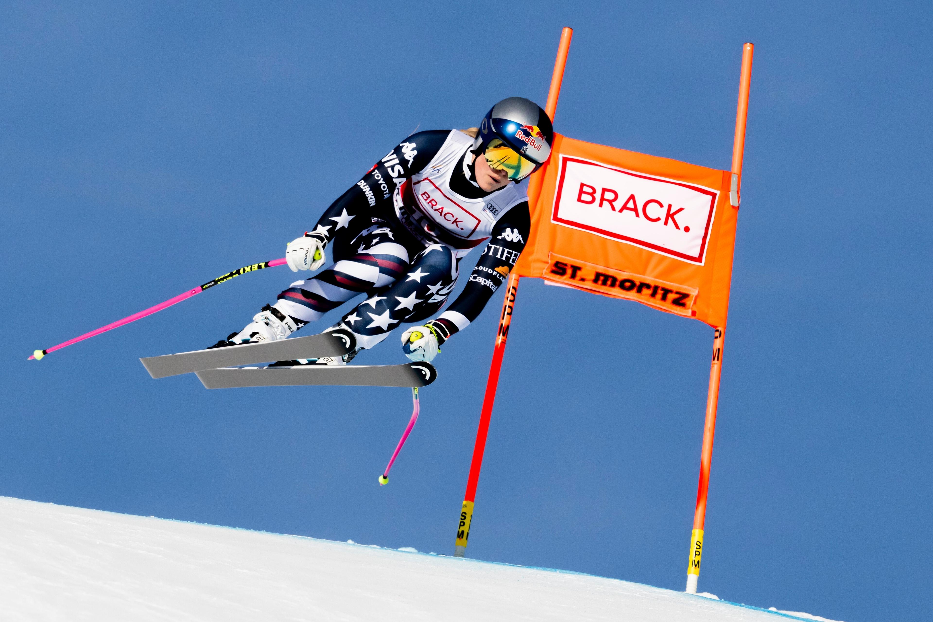 Lindsey Vonn fährt beim ersten Abfahrts-Weltcup in St. Moritz zum Sieg.