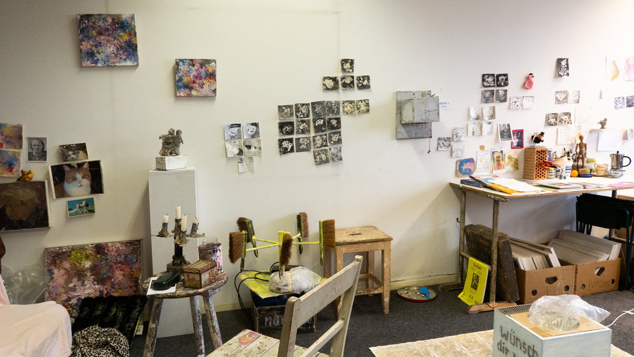 Blick ins neue Atelier von Rosa Maria Krinner an der Arnulfstraße