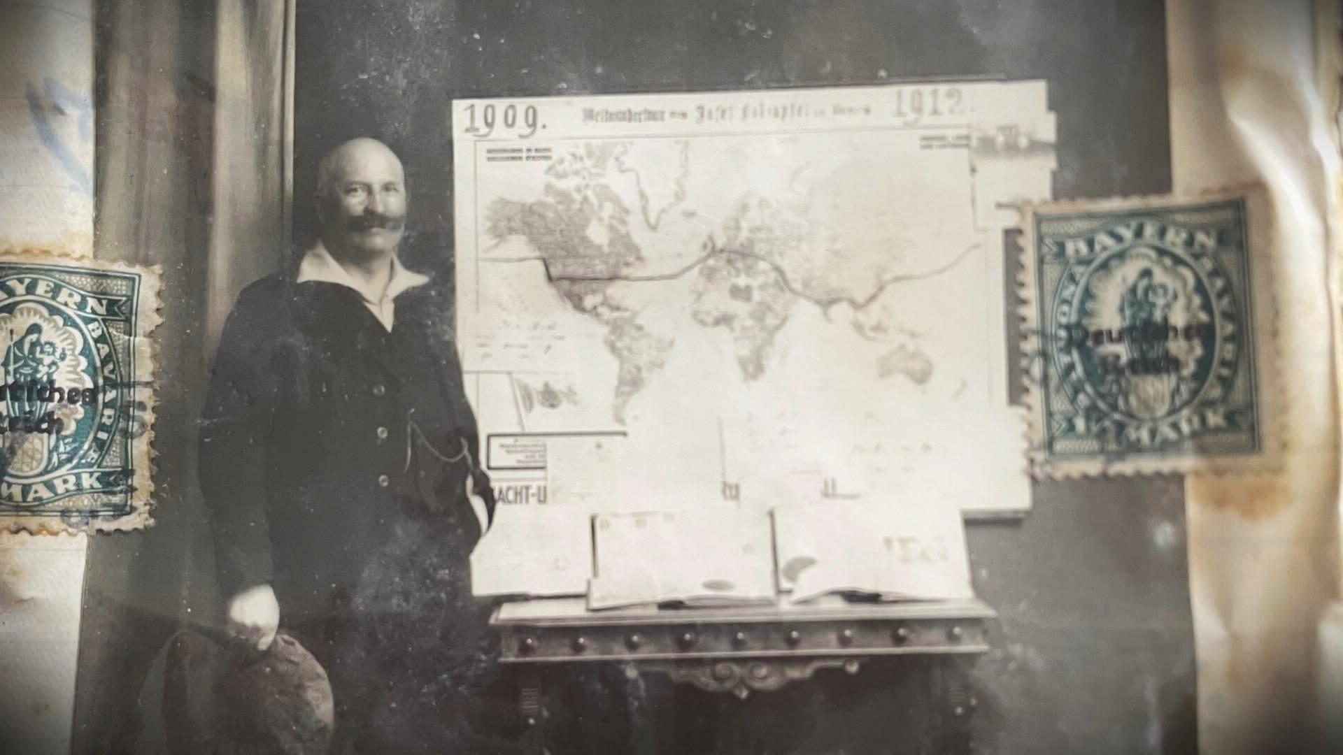 Josef Holzapfel claimed 60,000 gold marks by walking globe