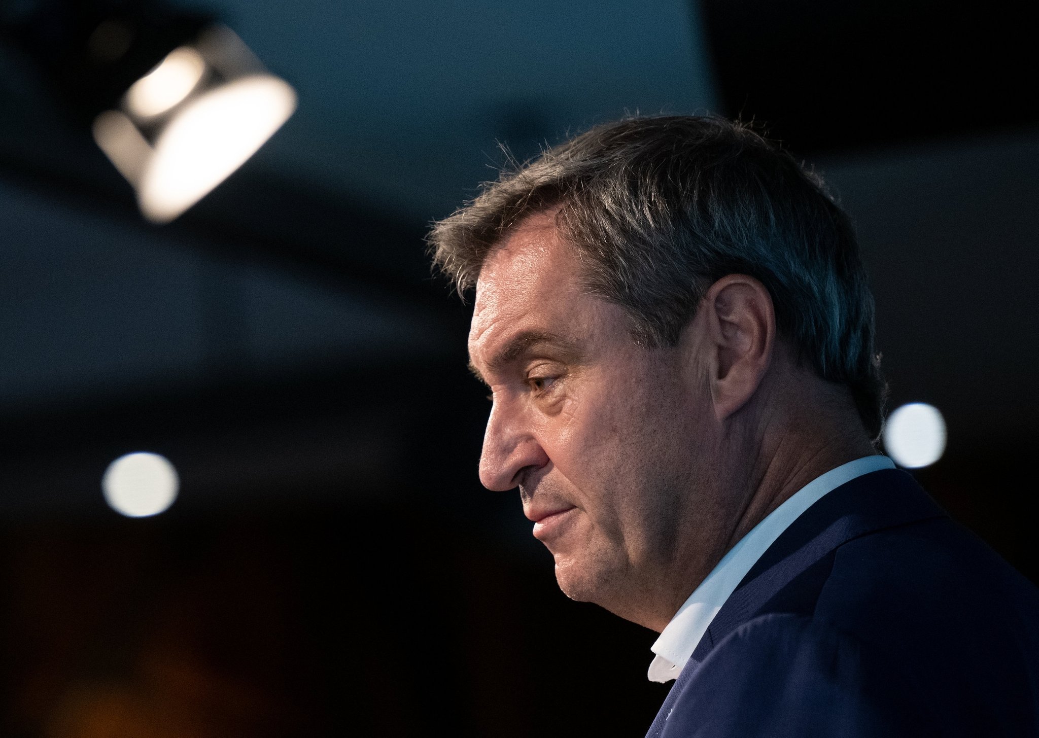 09.10.2023, Bayern, München: Markus Söder (CSU), Ministerpräsident von Bayern, nimmt nach einer Sitzung des CSU-Vorstands zur Landtagswahl in Bayern an einer Pressekonferenz teil. Foto: Sven Hoppe/dpa +++ dpa-Bildfunk +++