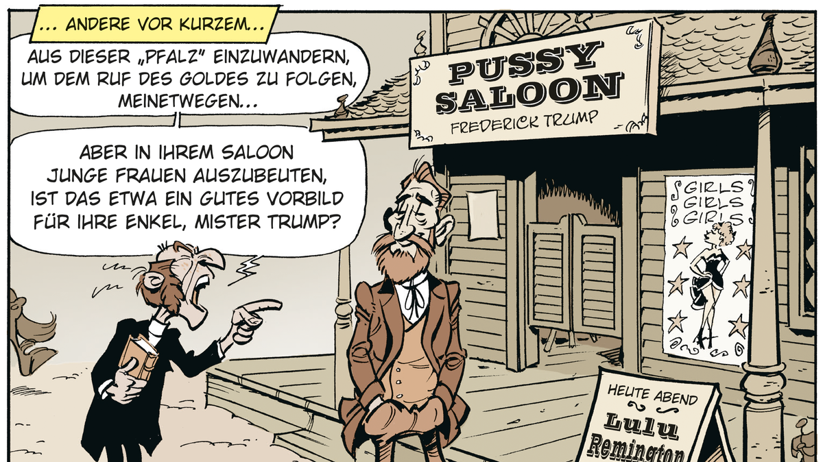 Mit Trumps Opa im "Pussy Salon": Der neue Lucky-Luke-Comic 