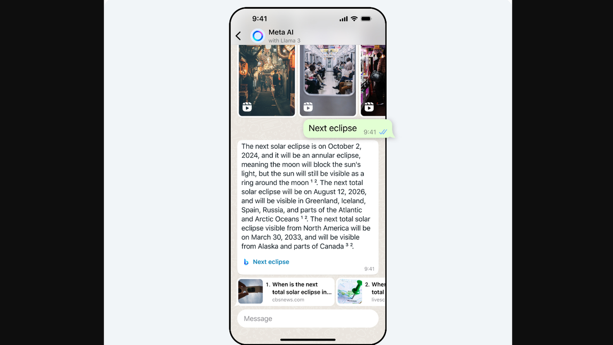 Smartphone-Bildschirm mit WhatsApp-Chat
