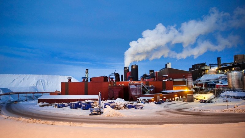 Das schwedische Bergbauunternehmen LKAB in bei Kiruna im Norden Schwedens. Im Januar 2023 gab LKAB bekannt, ein großes Vorkommen an Seltenen Erden entdeckt zu ahben. 