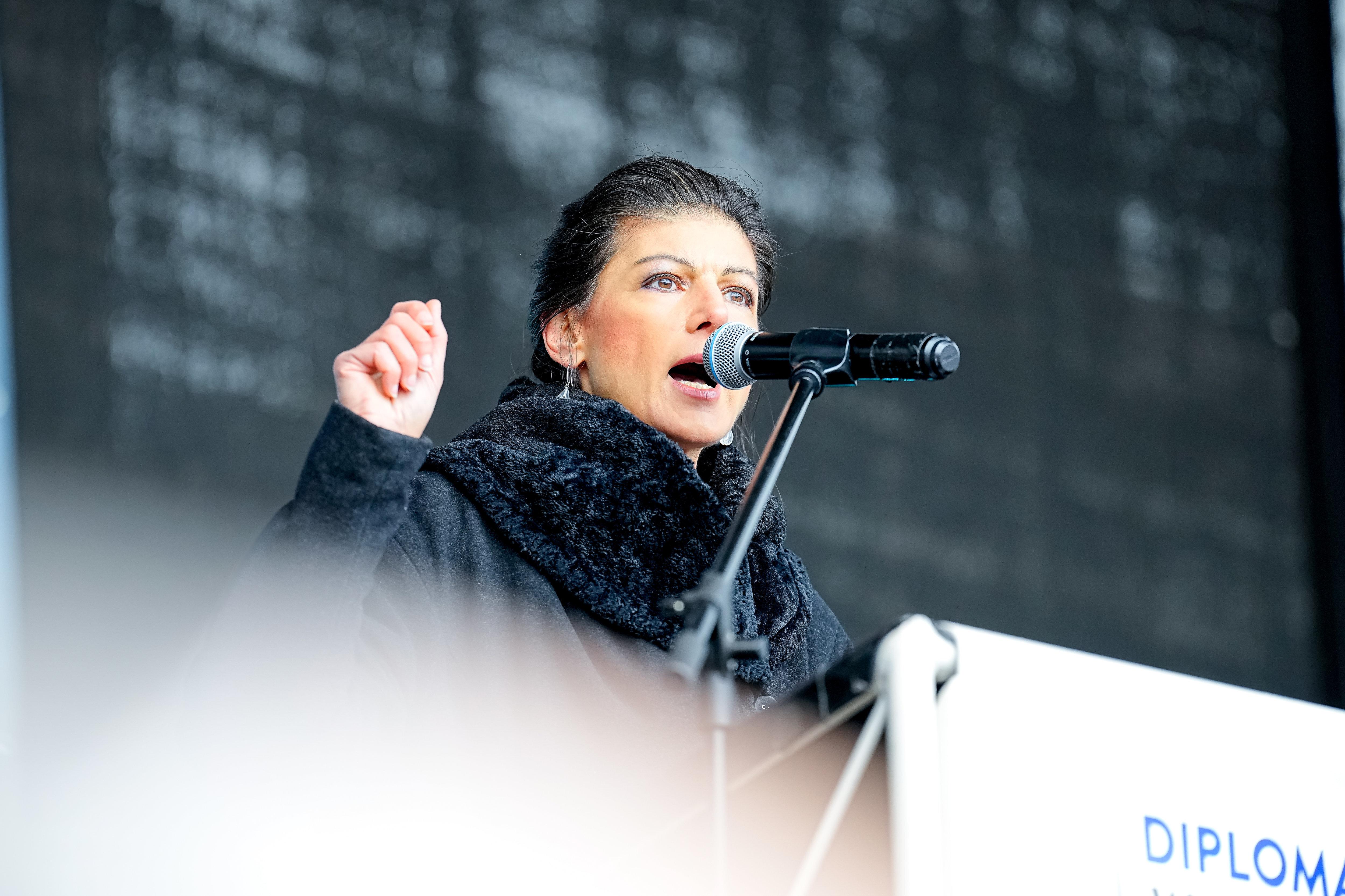 Sahra Wagenknecht auf einer Kundgebung Ende Februar 2023 in Berlin.