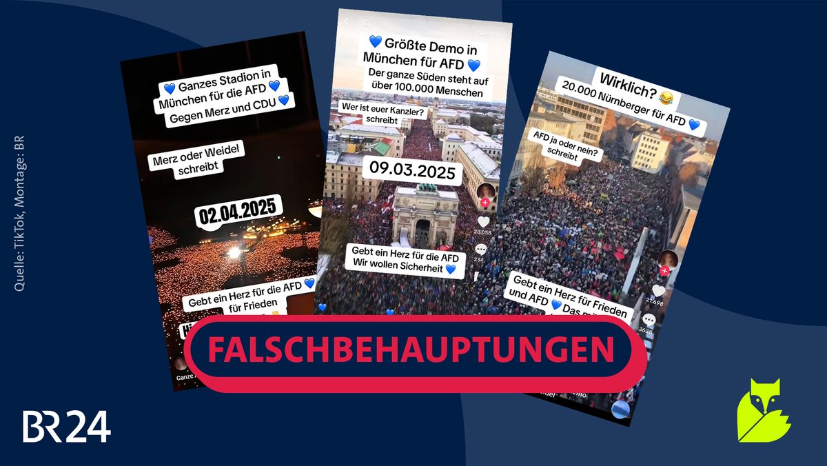 #Faktenfuchs: Videos über vermeintliche AfD-Demos sind gefälscht
