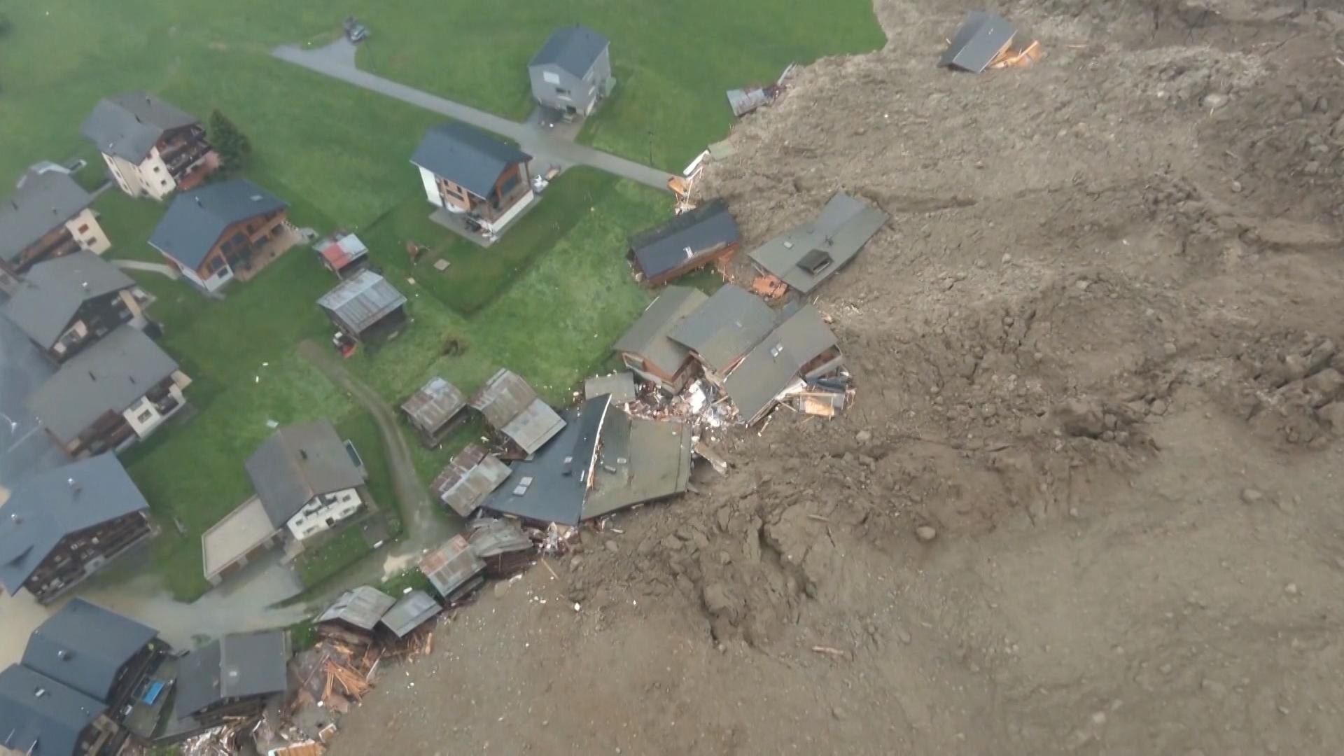 Bergsturz im Schweizer Kanton Wallis. 