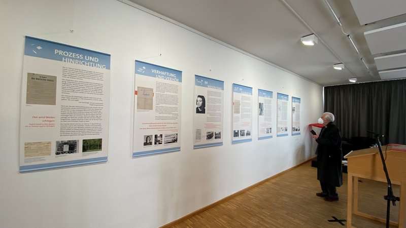 Schautafeln in der Ausstellung über Sophie Scholl