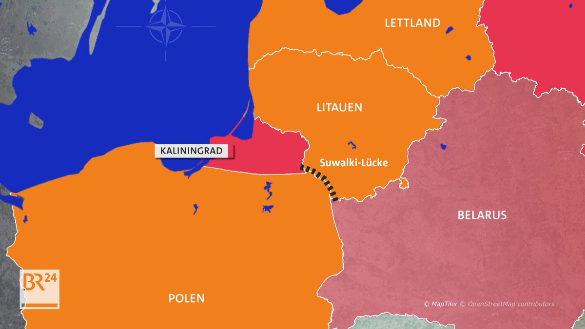 Die Suwalki-Lücke als Verbindung zwischen Kaliningrad und Belarus