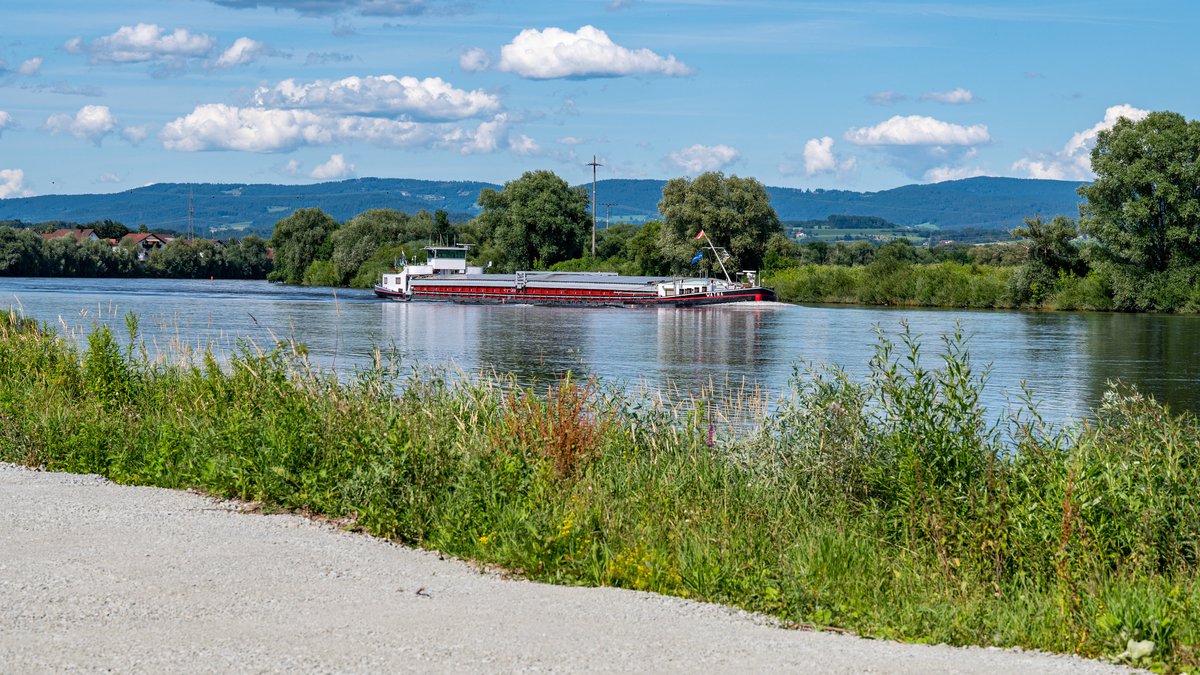 Güterschiff auf der Donau.