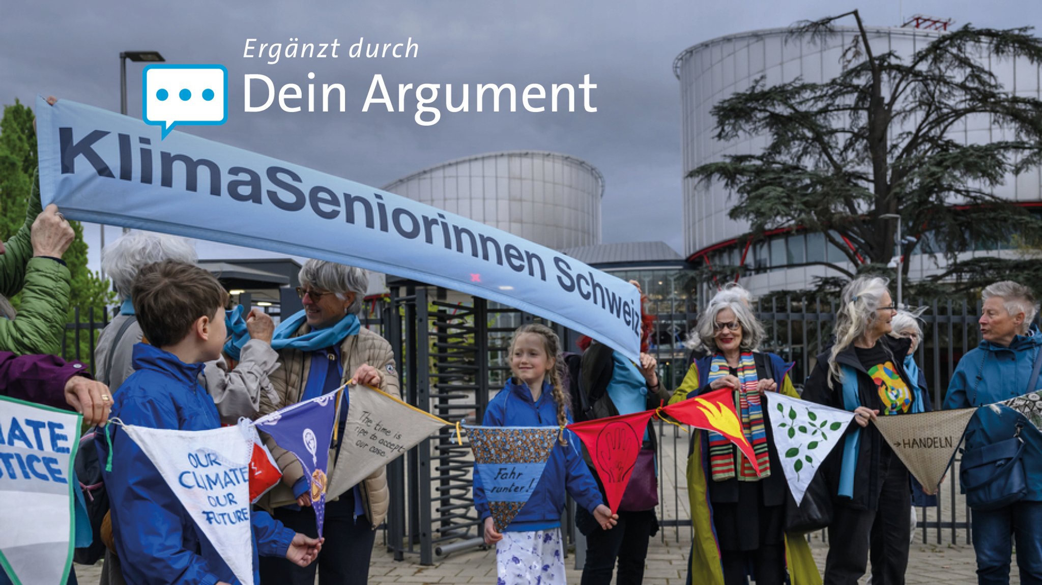 Die "KlimaSeniorinnen Schweiz" vor dem Europäischen Gerichtshof für Menschenrechte in Straßburg: Ihre Klage gegen die Schweiz wegen unzureichenden Klimaschutz bekam Recht