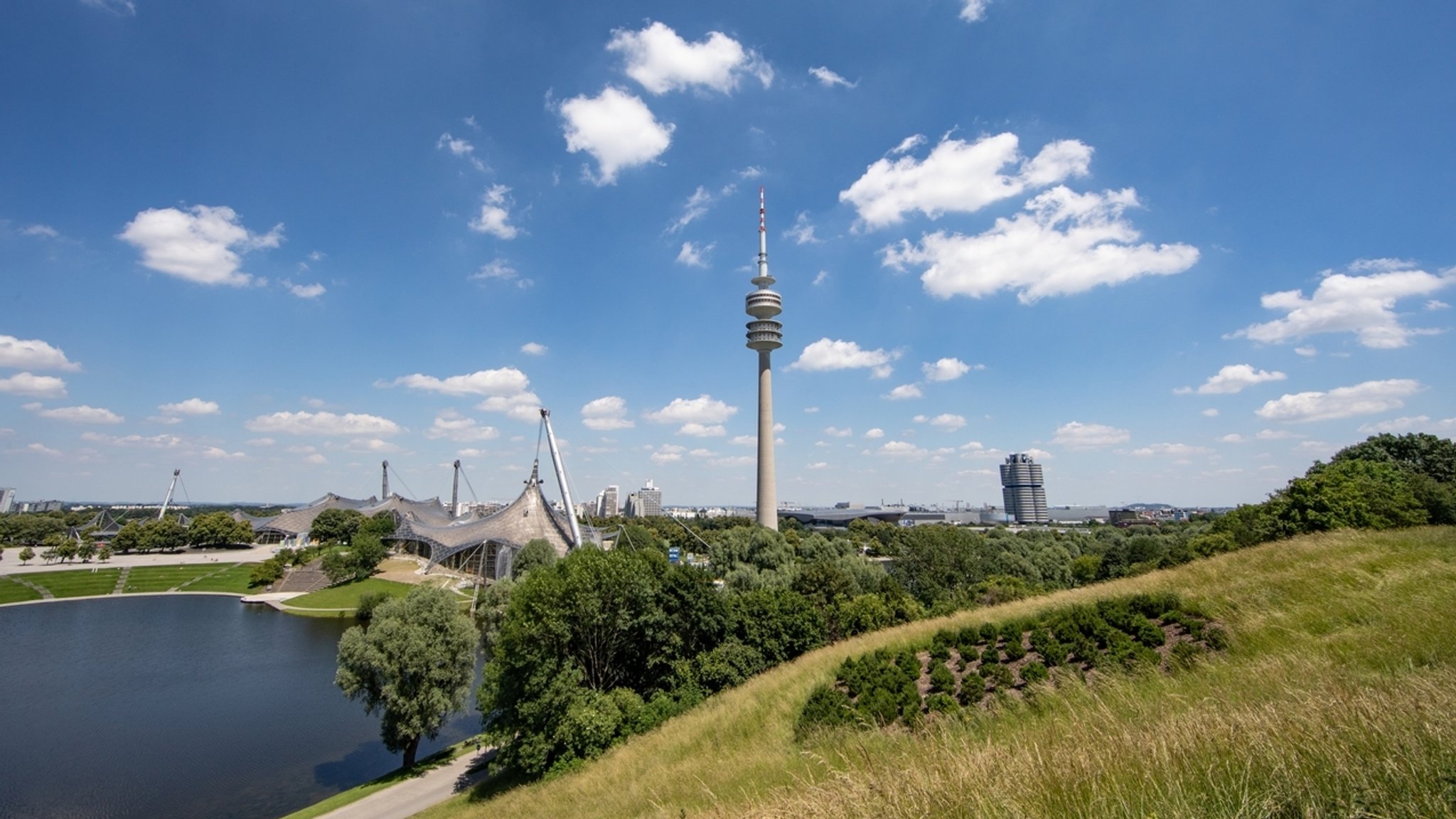 Blick auf den Münchner Olympiapark.