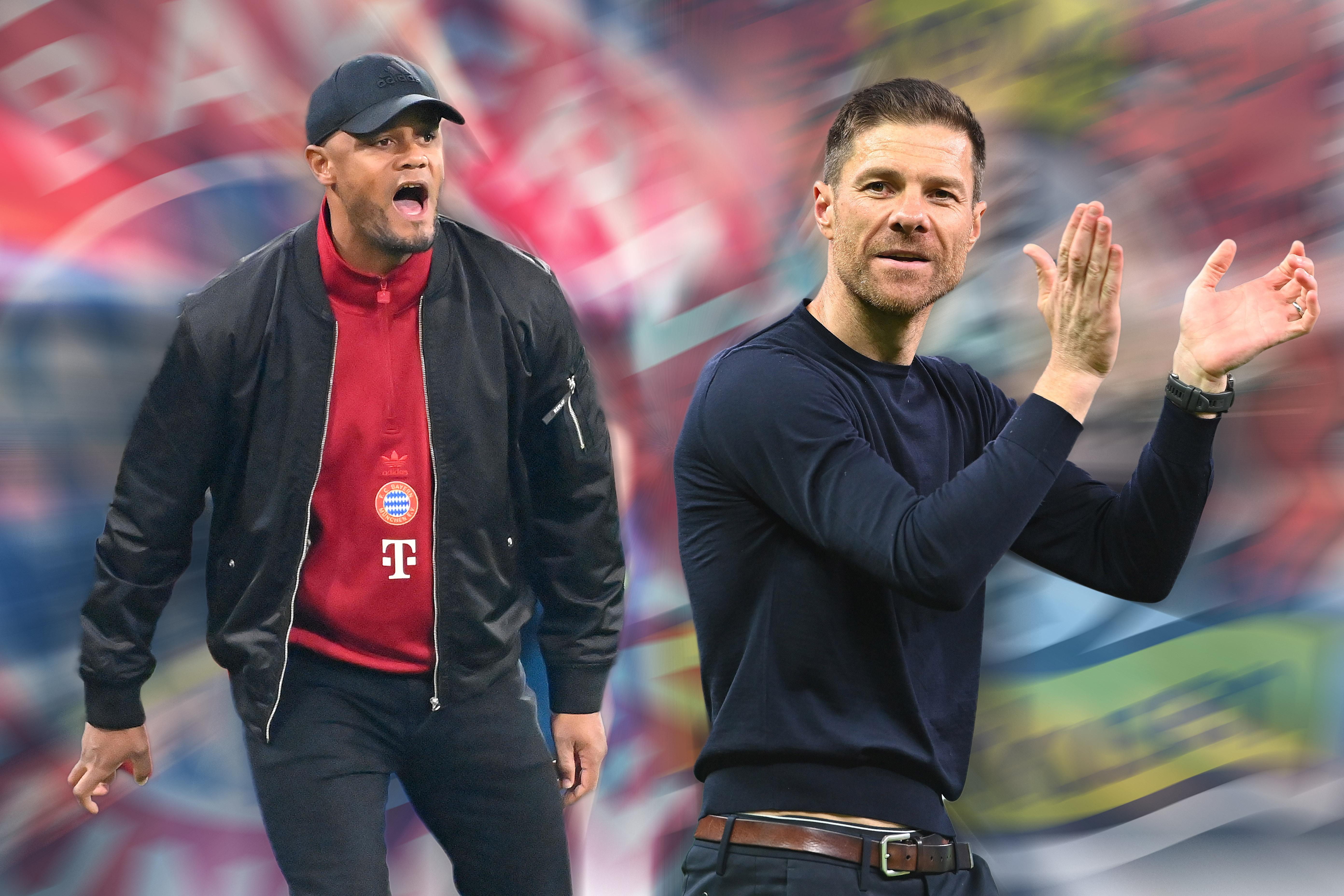 FC-Bayern-Trainer Vincent Kompany und Leverkusen-Coach Xabi Alonso