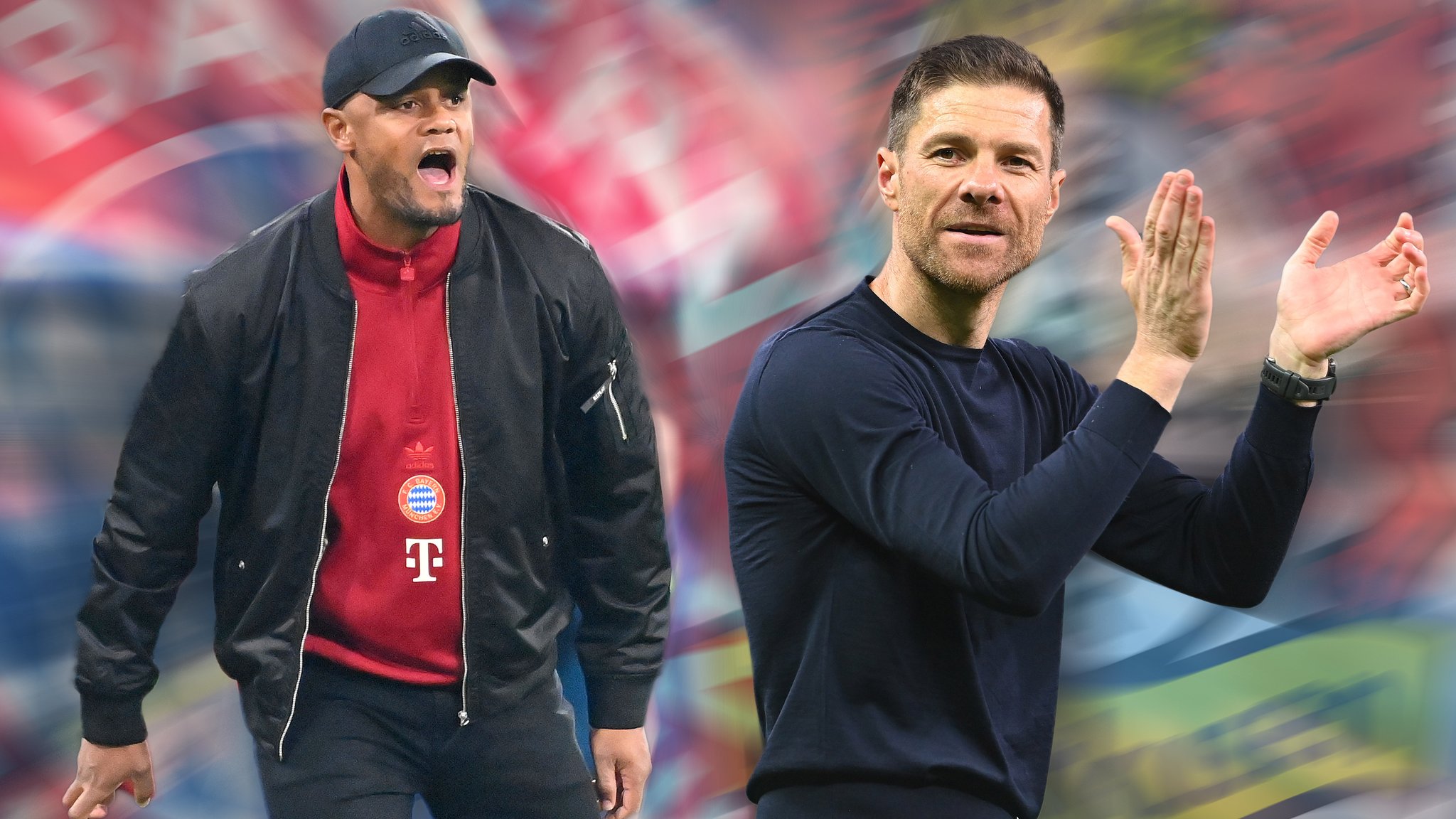 FC-Bayern-Trainer Vincent Kompany und Leverkusen-Coach Xabi Alonso