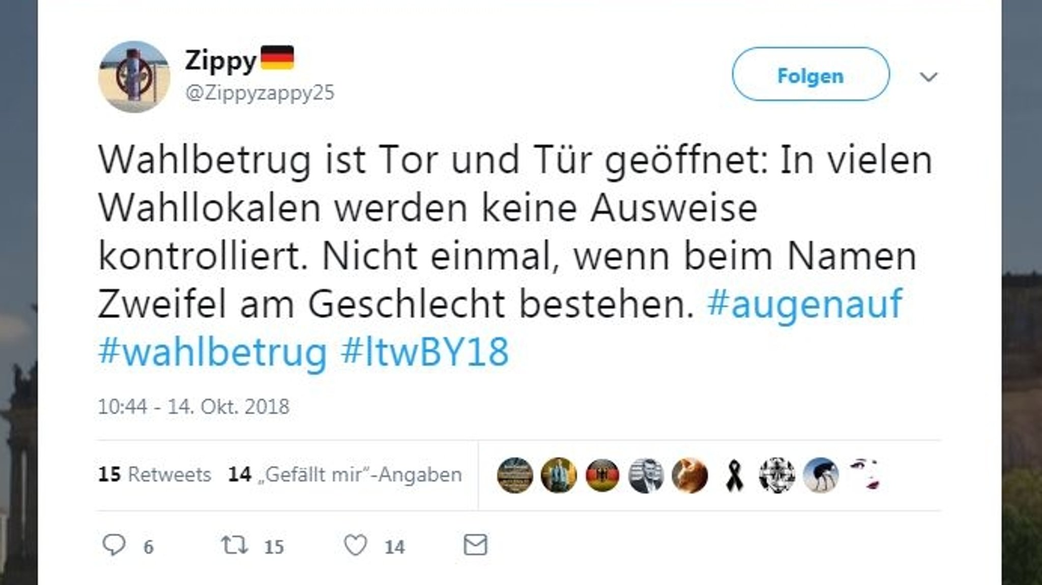 Vorwurf des Wahlbetrugs bei der Landtagswahl 2018 | Bild: BR / Screenshot Twitter Vorwurf des Wahlbetrugs bei der Landtagswahl 2018