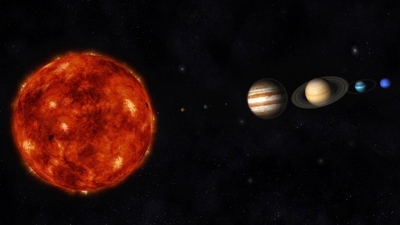 Digitale Illustration unseres Sonnensystems