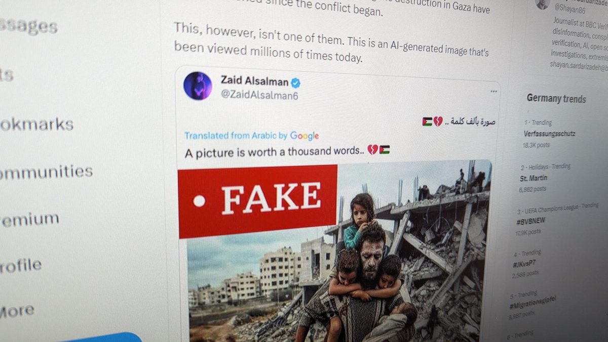 KI-generierte Bilder verbreiten sich im Kontext des Nahostkonflikts auf den sozialen Medien