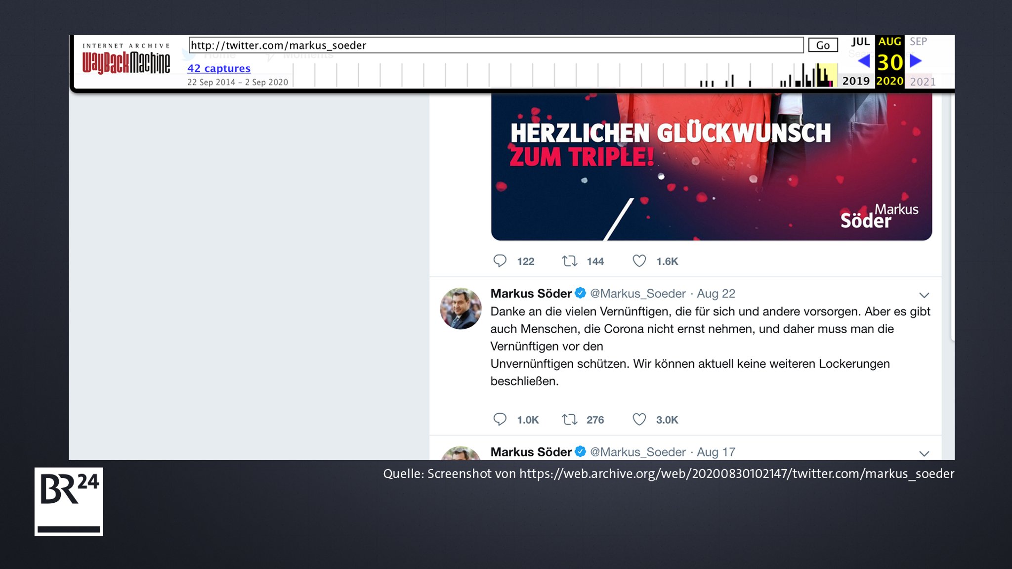 Über die Wayback-Machine kann man nachvollziehen, ob Twitteruser Tweets gelöscht haben.