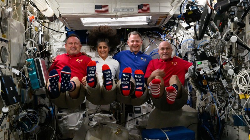 US-Astronauten in Raumstation rufen zur Stimmabgabe auf | Bild: X/astrohague US-Astronauten in Raumstation rufen zur Stimmabgabe auf