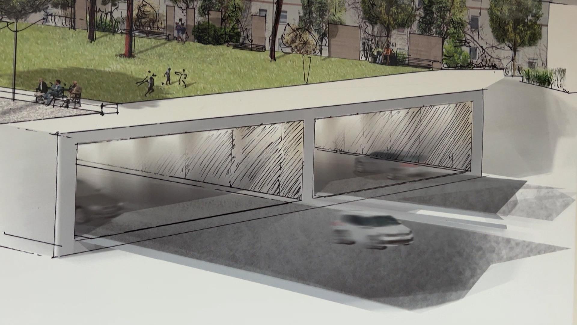 Skizze der geplanten Tunneleinfahrt am Frankenschnellweg