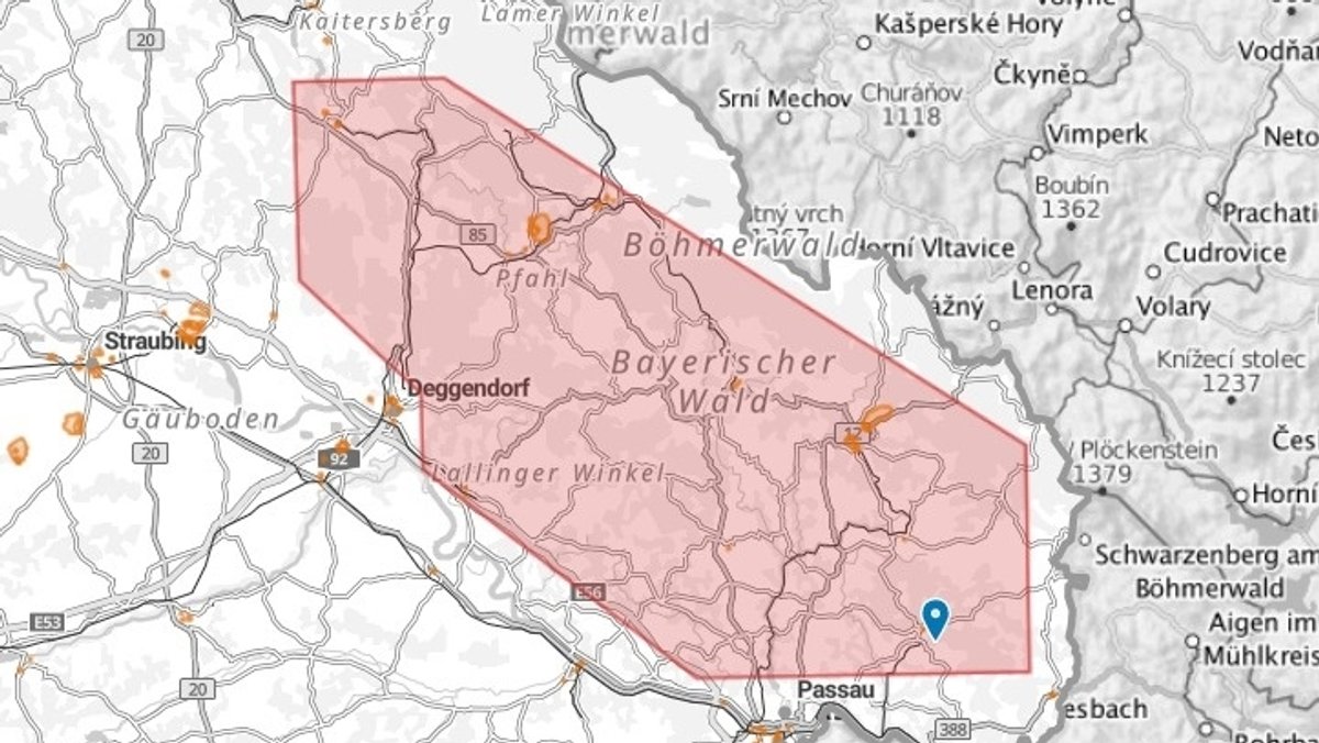 Die Flugverbotszone im Bayerischen Wald.