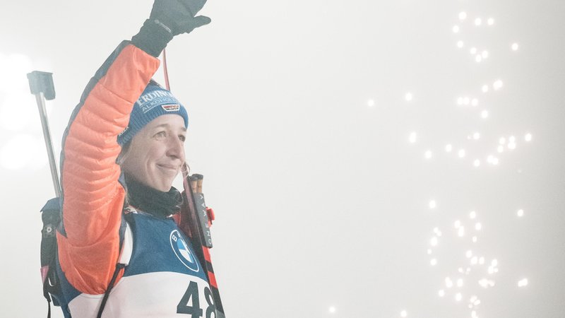 Franziska Preuß jubelt in Nove Mesto | Bild: picture alliance / CTK | Jaroslav Svoboda Franziska Preuß jubelt in Nove Mesto