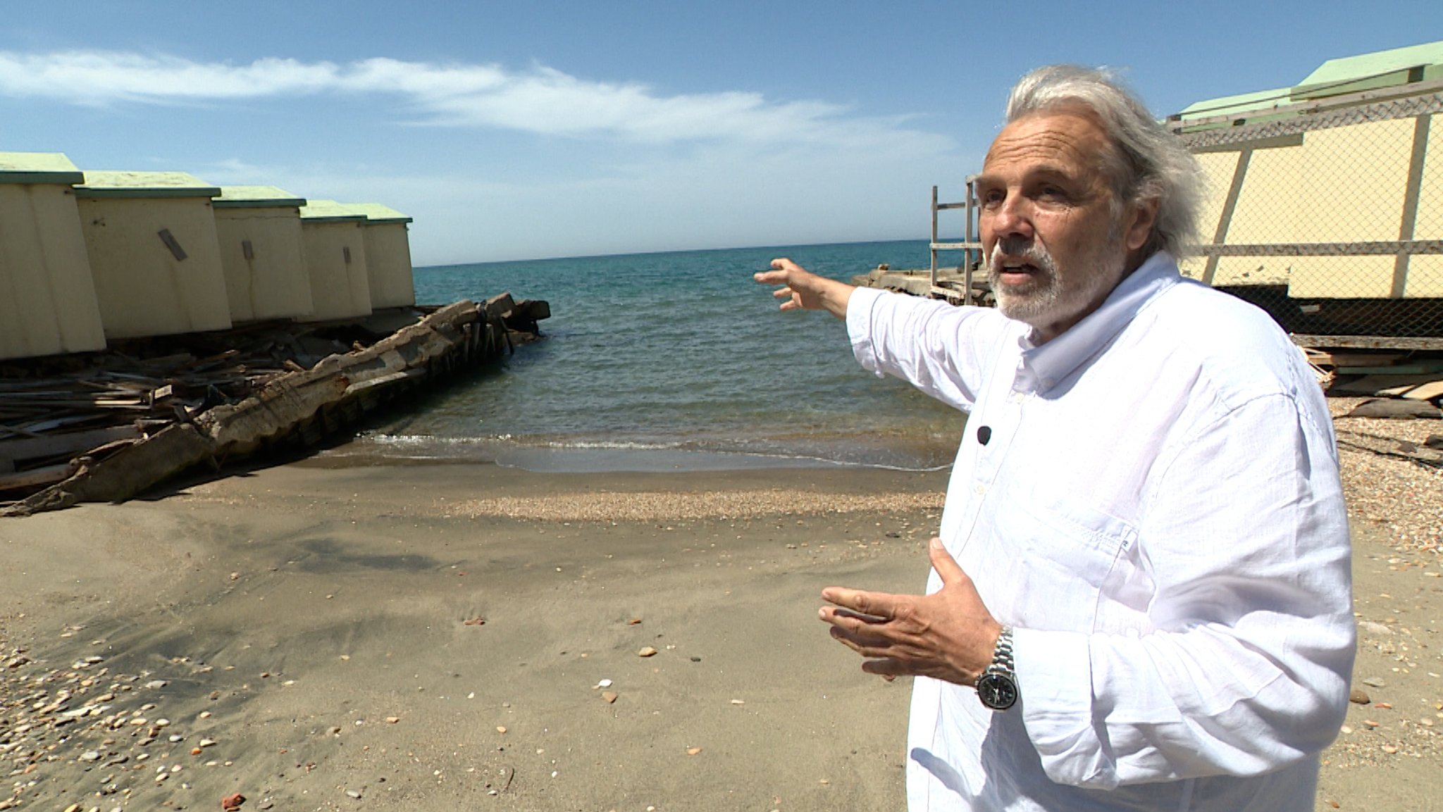 Massimo Muzzarelli in seinem Strandbad in Ostia