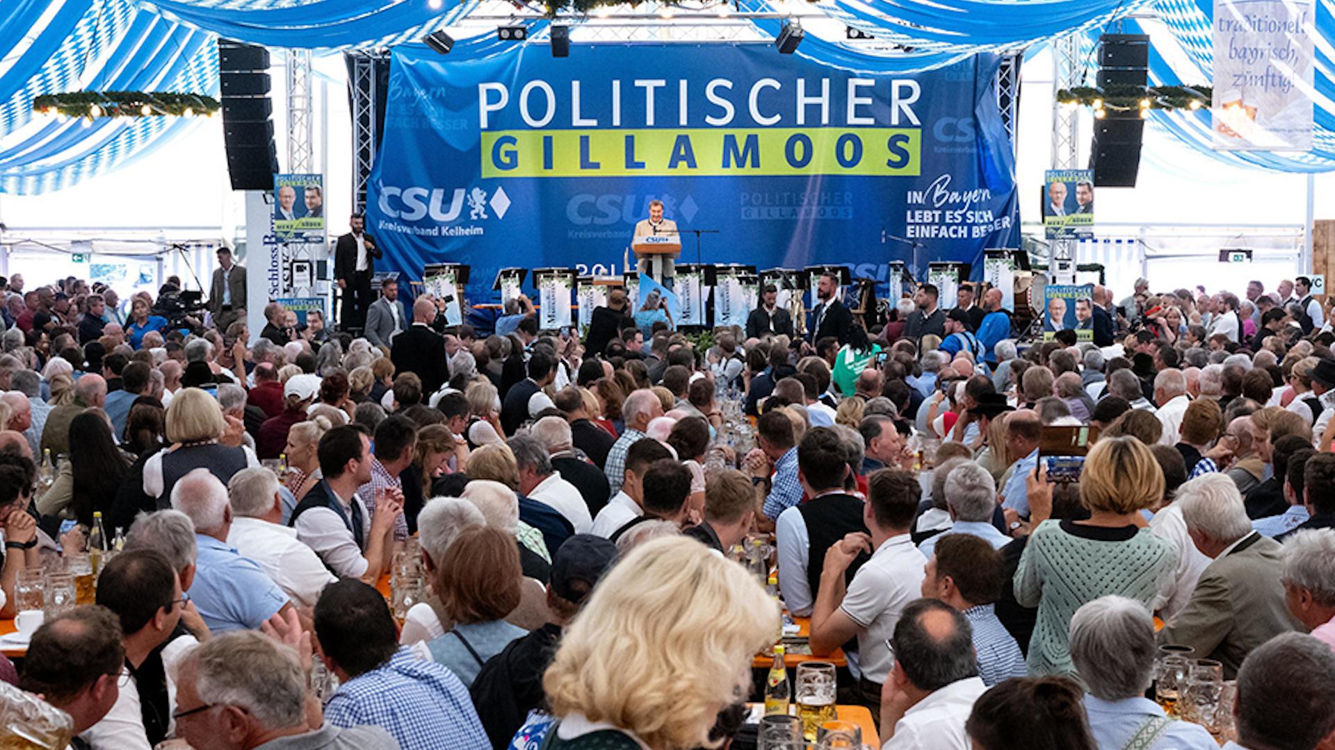 üster begann der politische Frühschoppen beim Gillamoos - mit Regen, Blitz und Donner. Das Grollen passte zu den Wahlergebnissen vom Vortag in Sachsen und Thüringen, die vor allem bei den etablierten Parteien einen Kater hinterlassen haben dürften.