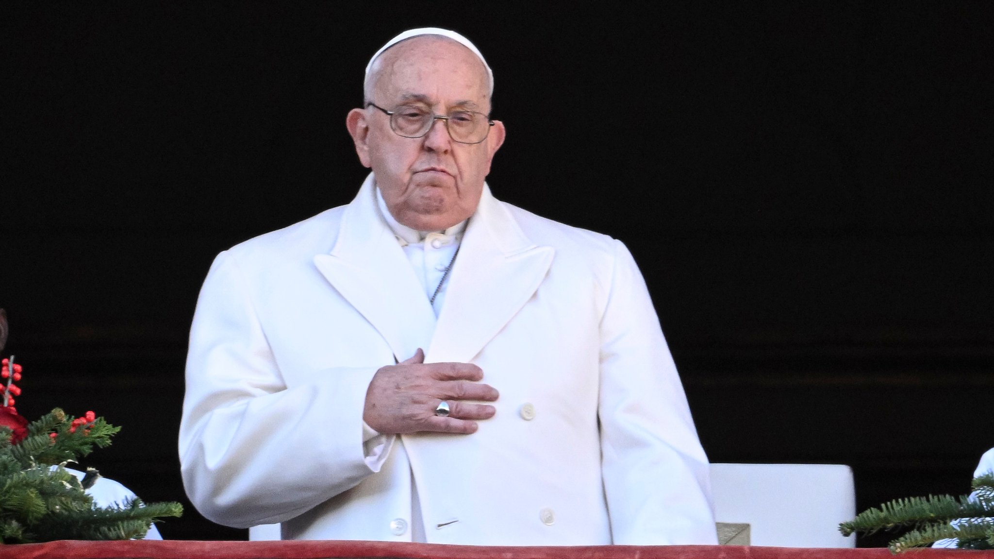 Papst Franziskus bei seiner Weihnachtsbotschaft in Rom