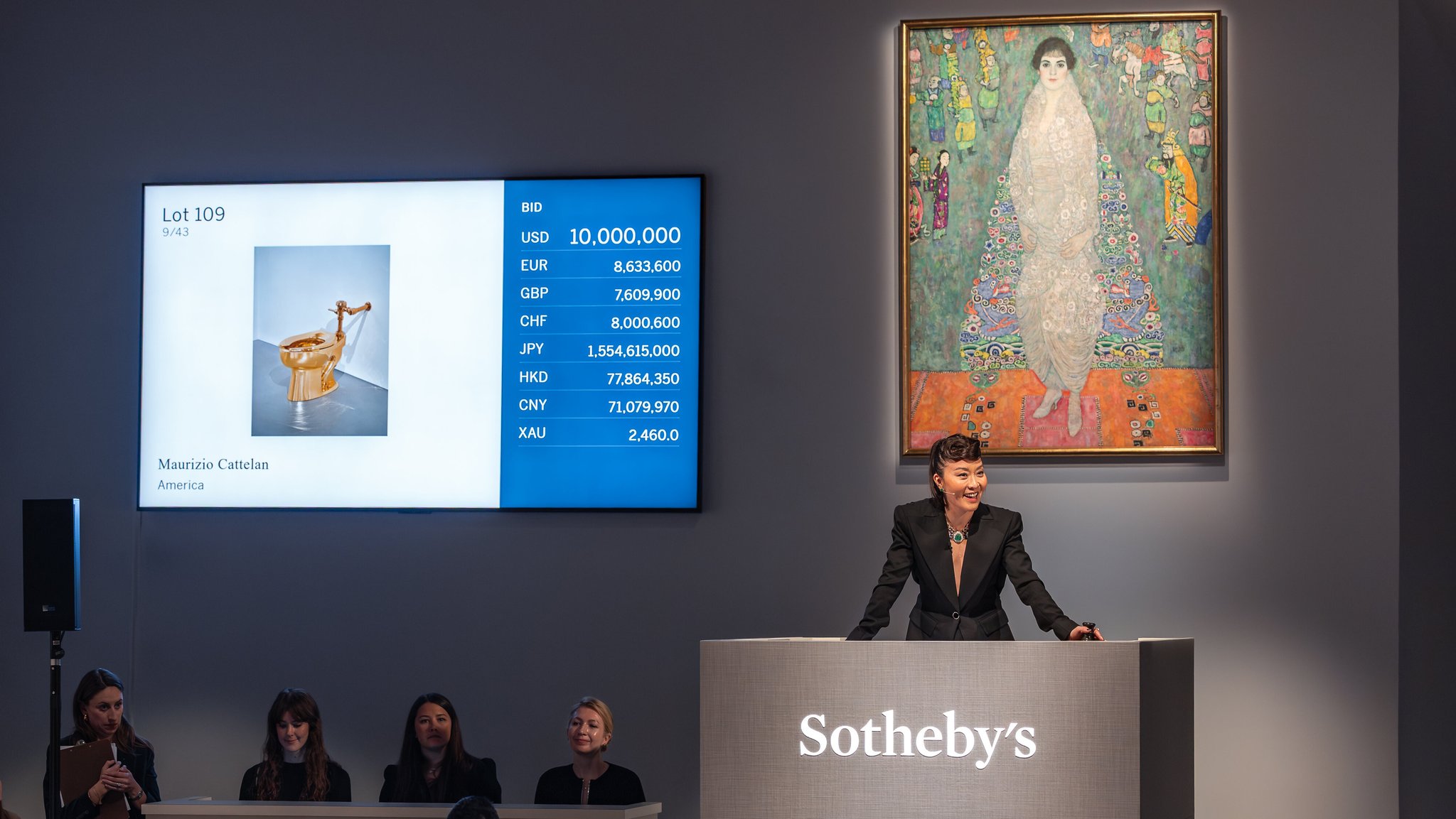 Das Porträt von Elisabeth Lederer (oben rechts) von Gustav Klimt.