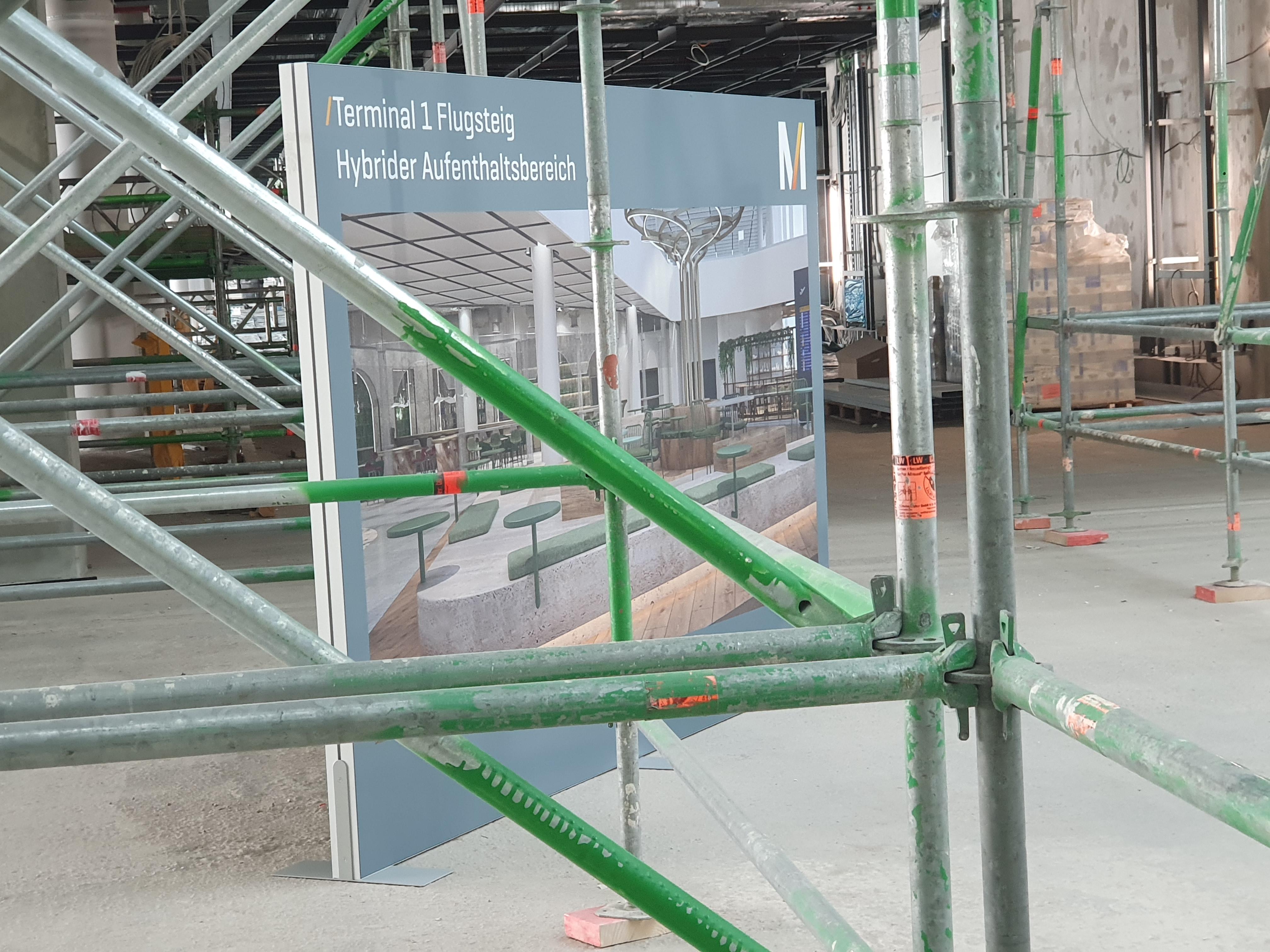 Baustelle im Terminal 1 am Flughafen München
