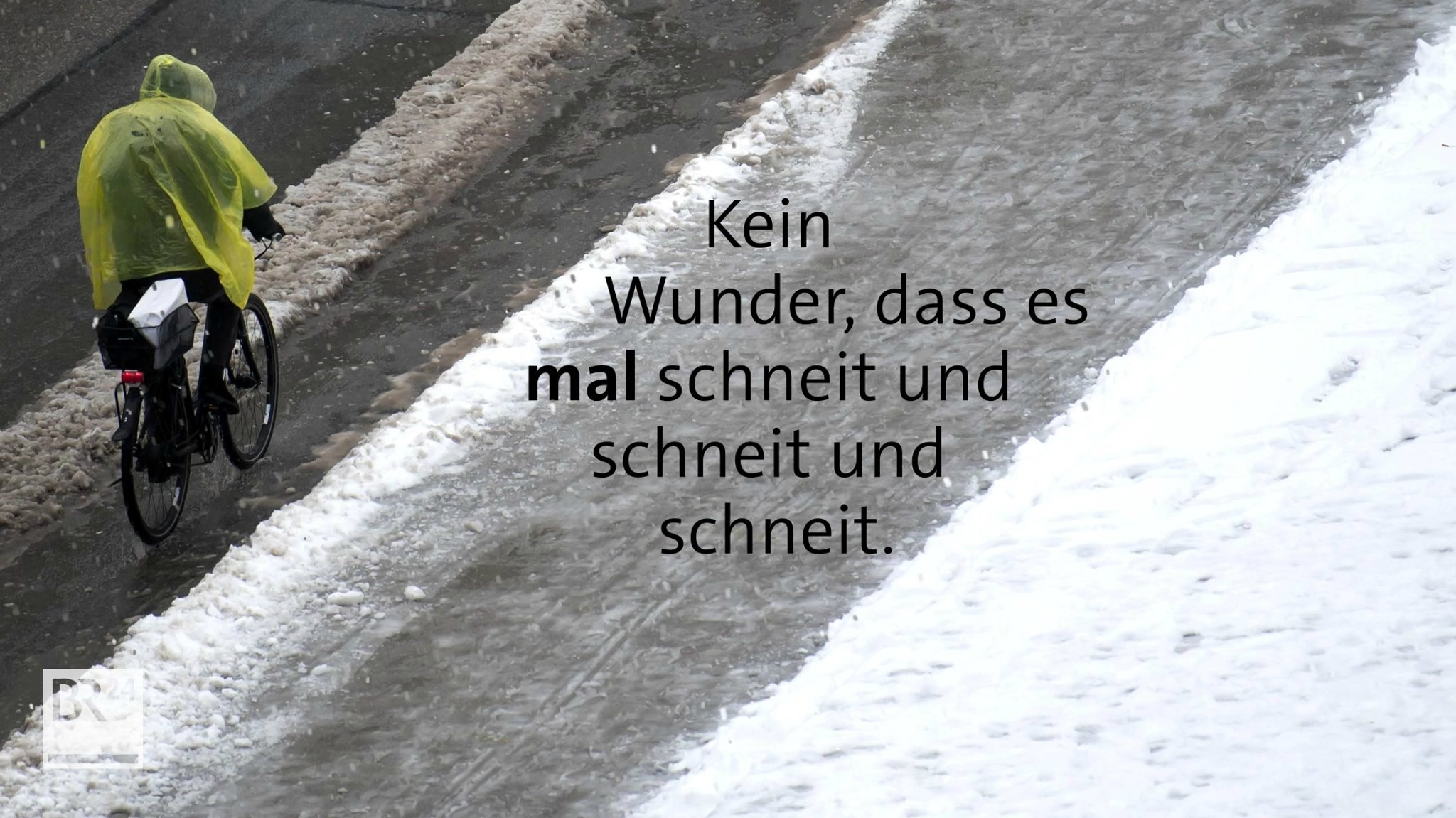 Grafik Radfahrer im Schnee