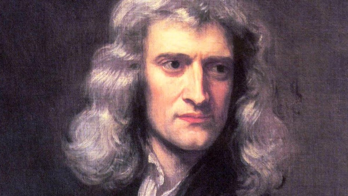 Isaac Newton, britischer Naturforscher, hier auf einer Nachbildung eines Porträts des Künstlers Geoffrey Kneller.