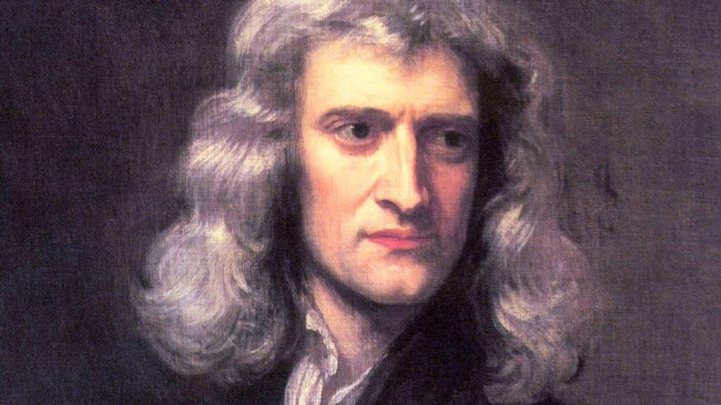 Isaac Newton, britischer Naturforscher, hier auf einer Nachbildung eines Porträts des Künstlers Geoffrey Kneller.
