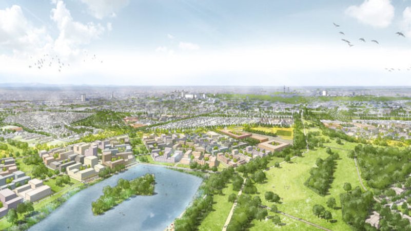 Visualisierung Entwurf "Münchner Nordosten" | Bild: rheinflügel.severin mit bbz landschaftsarchitekten/LHM Visualisierung Entwurf "Münchner Nordosten"