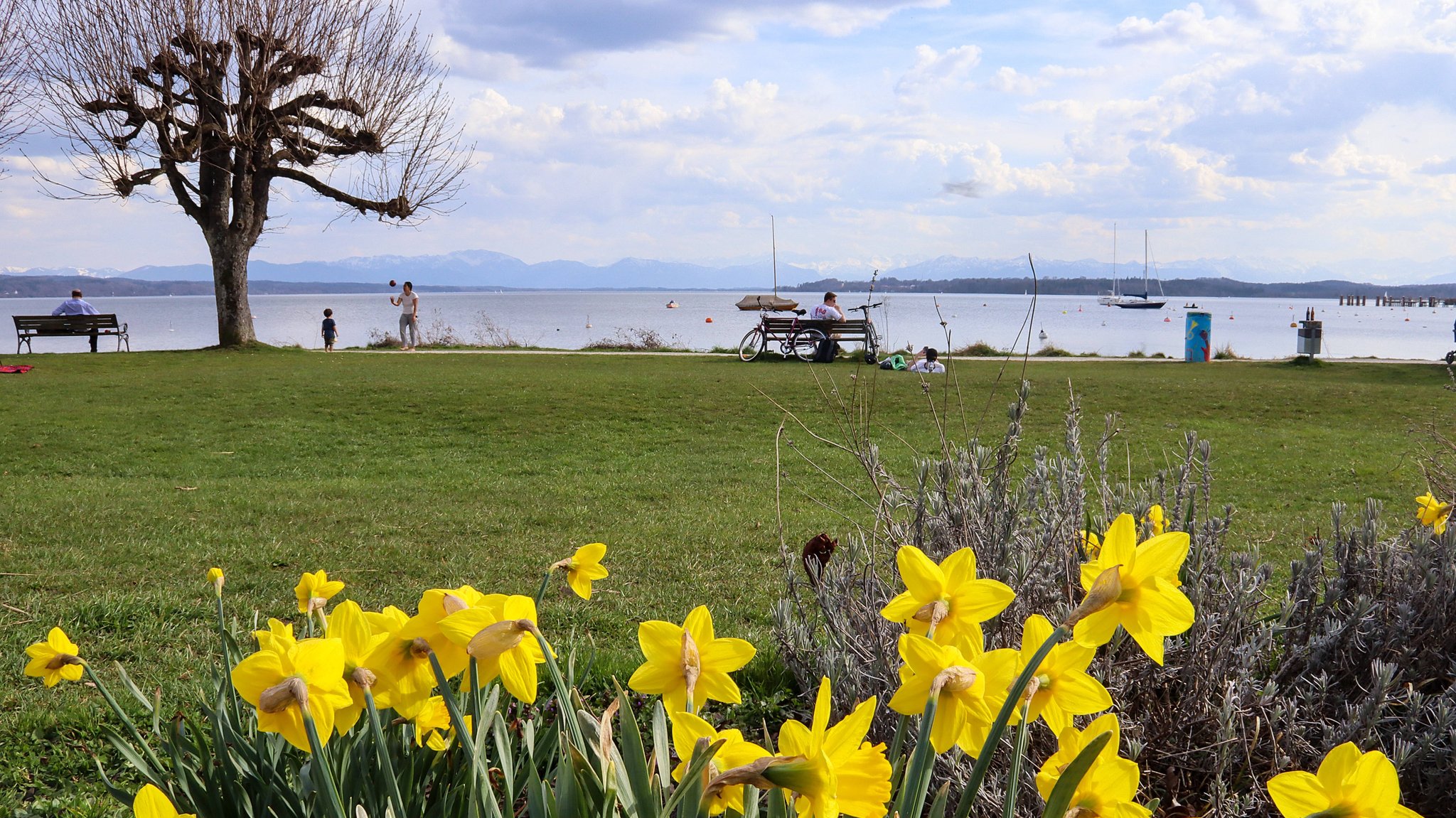 Brahmspromenade in Tutzing am Starnberger See am 01.04.2021 (Smbolbild).