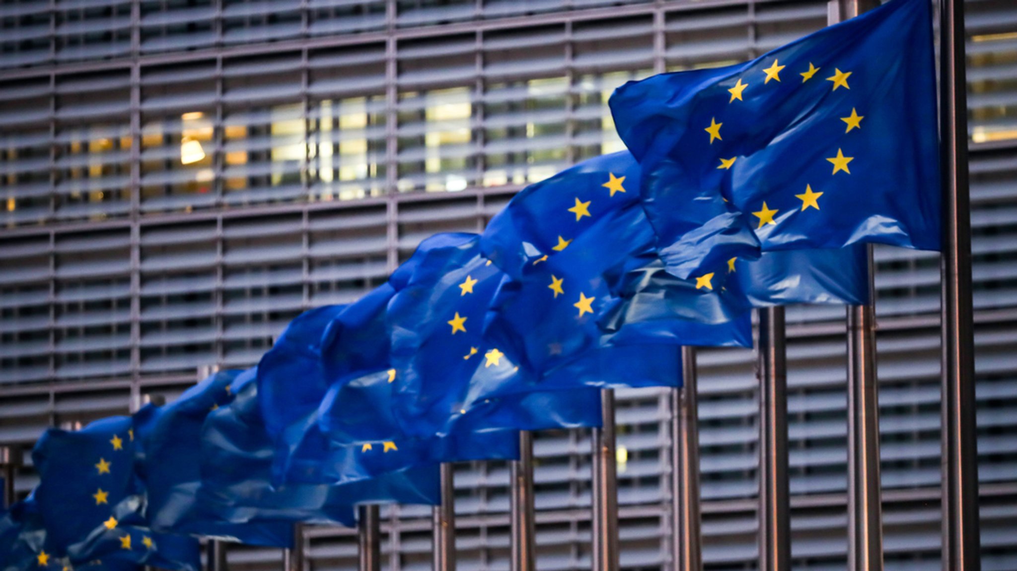 Symbolbild: Europa-Flaggen wehen vor dem Sitz der EU-Kommission. | Bild: Europa-Flaggen vor der EU-Kommission Symbolbild: Europa-Flaggen wehen vor dem Sitz der EU-Kommission.