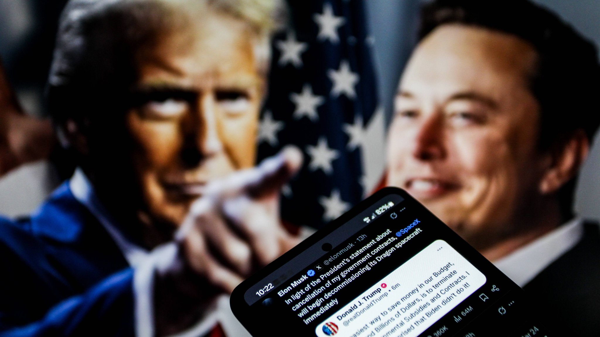 Donald Trump und Elon Musk: Aus einstigen Verbündeten sind politische Gegner geworden – und die nächste Eskalation könnt schon bevorstehen. | Bild: Picture Alliance Donald Trump und Elon Musk: Aus einstigen Verbündeten sind politische Gegner geworden – und die nächste Eskalation könnt schon bevorstehen.