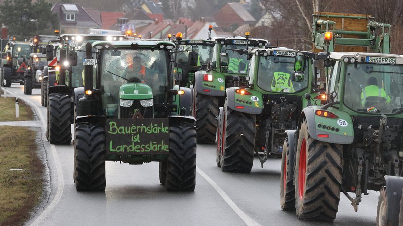 Bauern in ihren Traktoren: Landwirte machen mit einer Aktionswoche auf ihre Lage aufmerksam (Symbolbild) | Bild: dpa-Bildfunk/Bodo Schackow Bauern in ihren Traktoren: Landwirte machen mit einer Aktionswoche auf ihre Lage aufmerksam (Symbolbild)