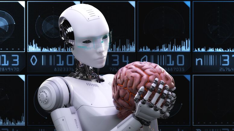 Künstlerische 3D-Illustration eines Cyborgs mit künstlicher Intelligenz  | Bild:Picture Alliance