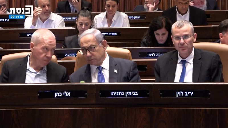 Premier Benjamin Netanyahu am Tag der entscheidenden Abstimmung im israelischen Parlament 