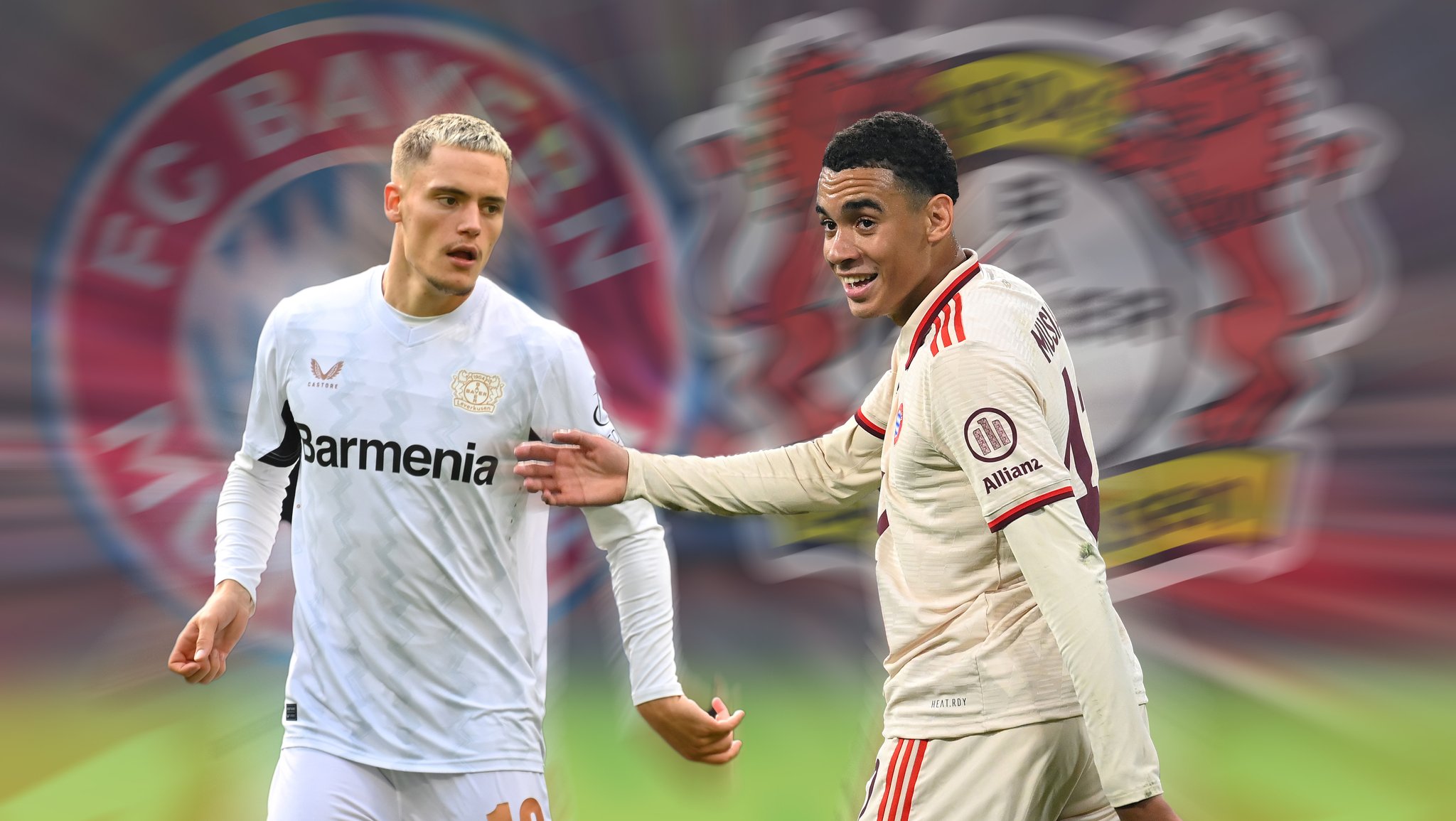 Florian Wirtz (Bayer 04 Leverkusen) und Jamal Musiala (FC Bayern München)